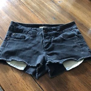Black jean shorts